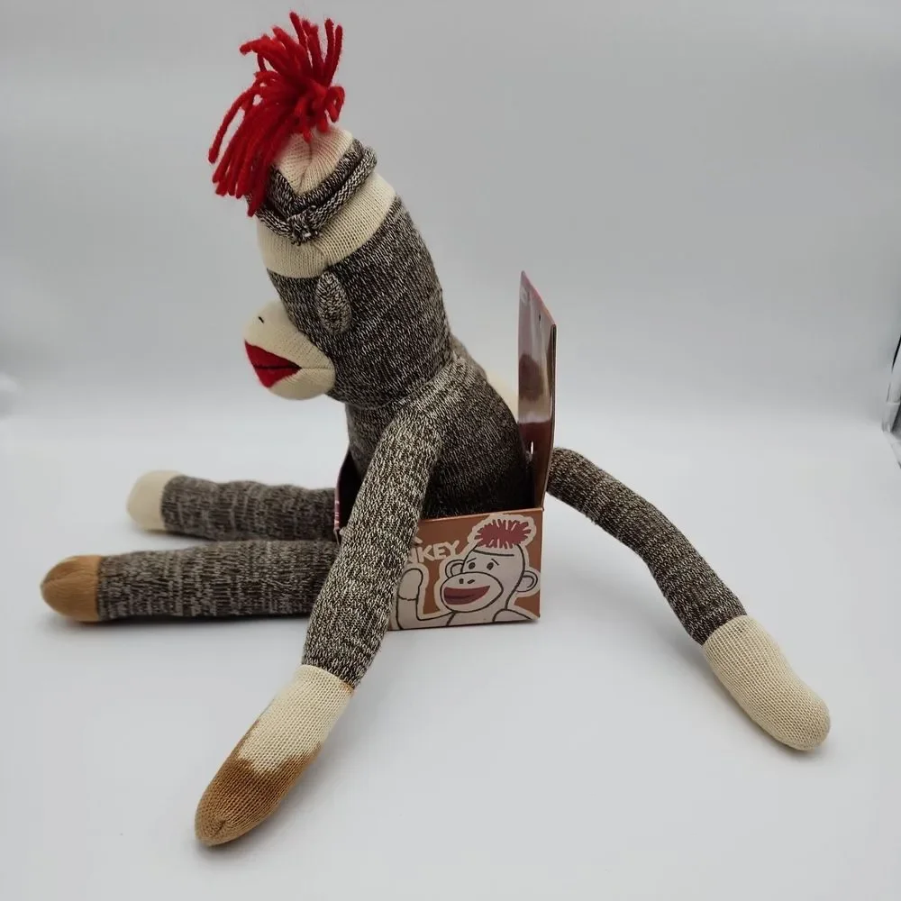 Schylling M Sock Monkey Classic Retro Toy Brown Big Lips 20